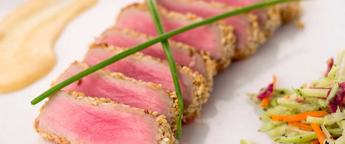 Sesame Crusted Tuna with Chipotle Beurre blanc