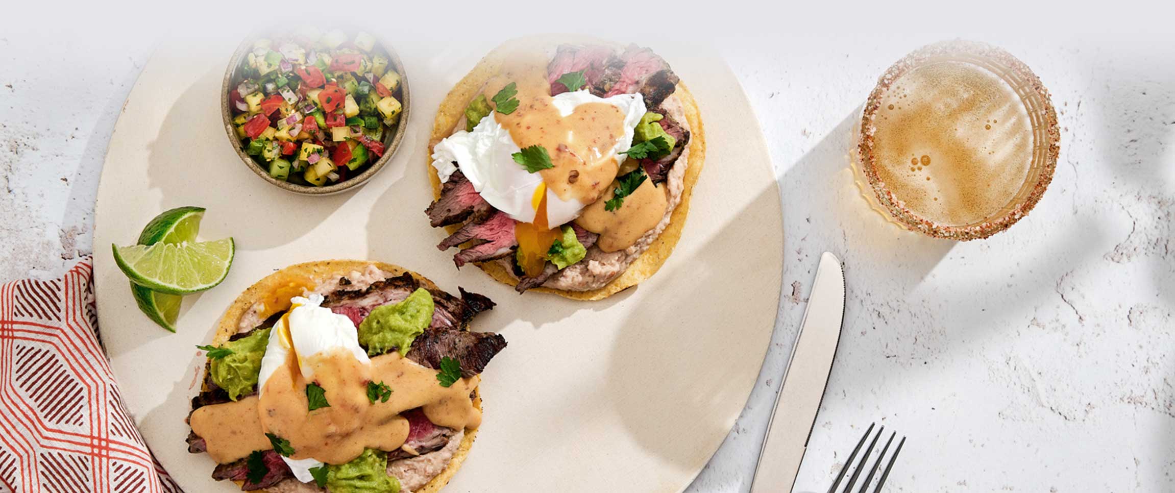 Braveheart Chimichurri Strip Steak Brunch Tostada