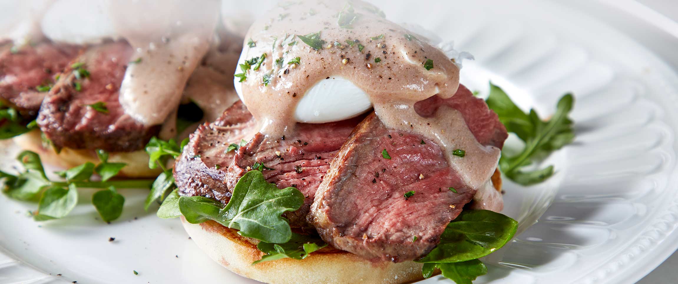 Steak and Eggs Benedict with Red Wine Hollandaise