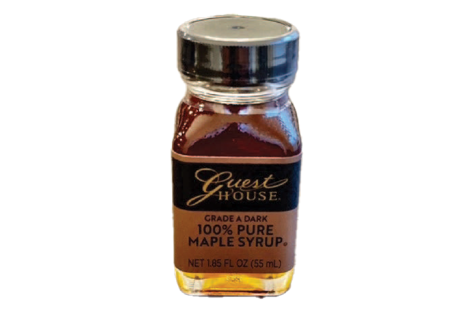 Guest House® 100% Pure Maple Syrup Grade A Dark Single serve Glass Containers