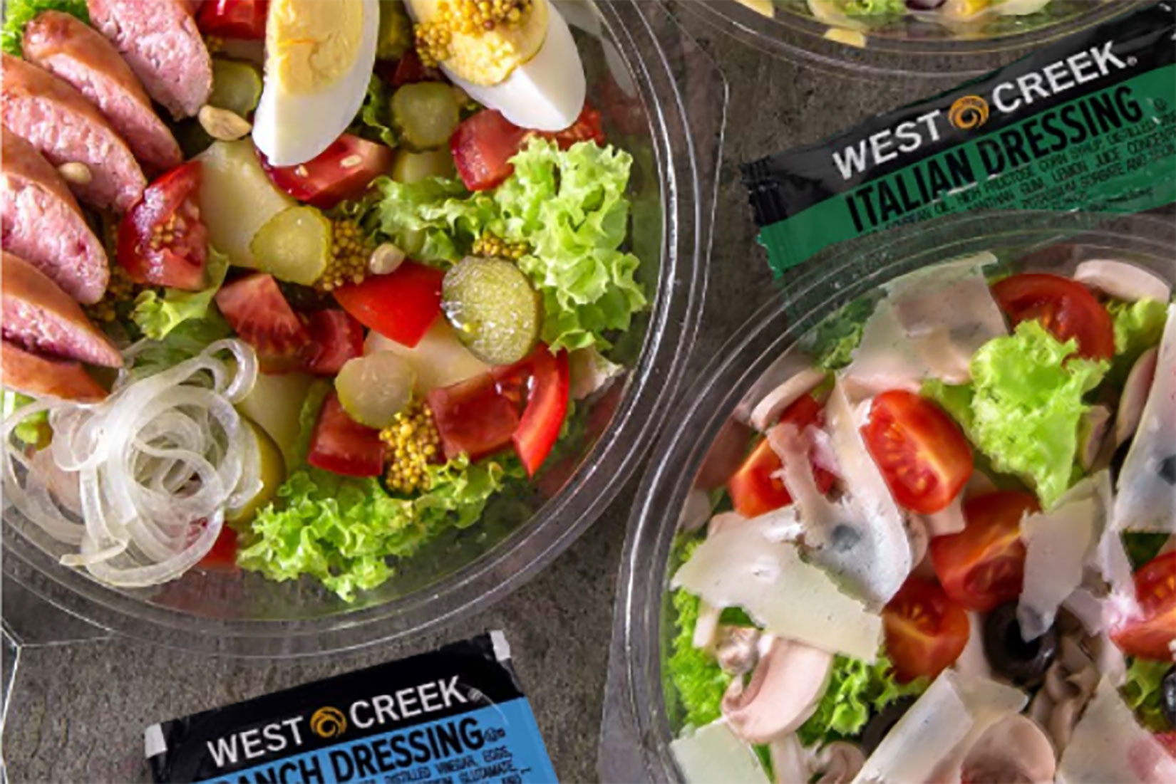 Salads with West Creek Portion Control Packets