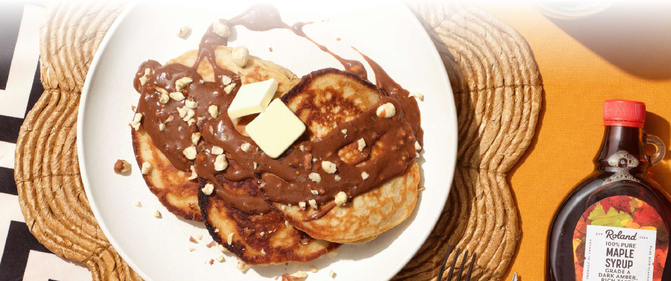 Steel Cut Oat Pancakes with Hazelnut Miso Caramel Sauce
