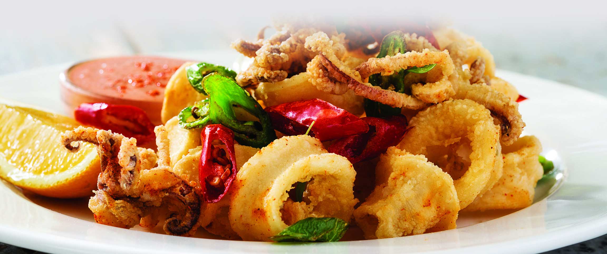 Calamari with Pickled Peppers and Aioli
