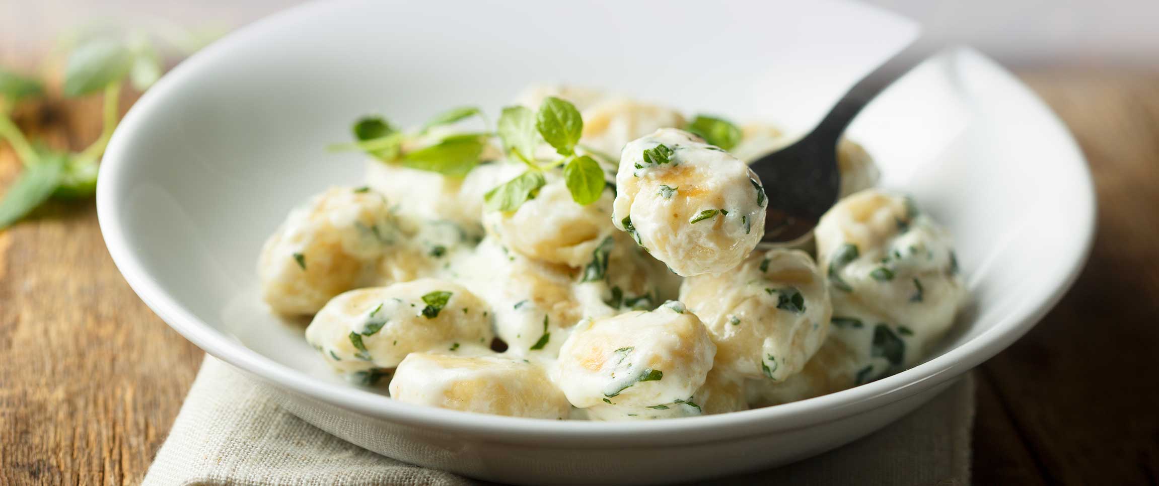 Roma Gnocchi with Brown Butter Alfredo Sauce