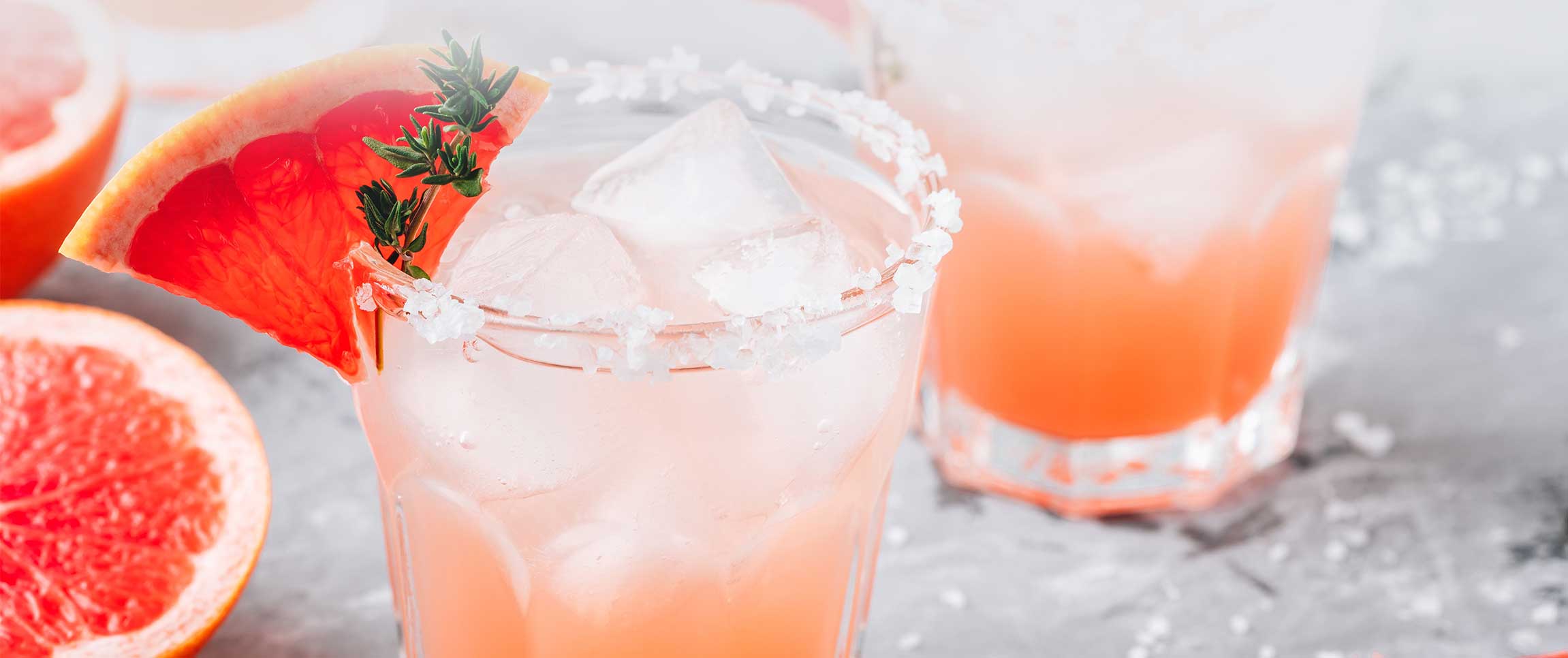 Pink grapefruit juice paired with tequila