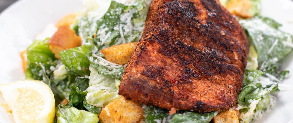 Blackened Salmon Caesar Salad