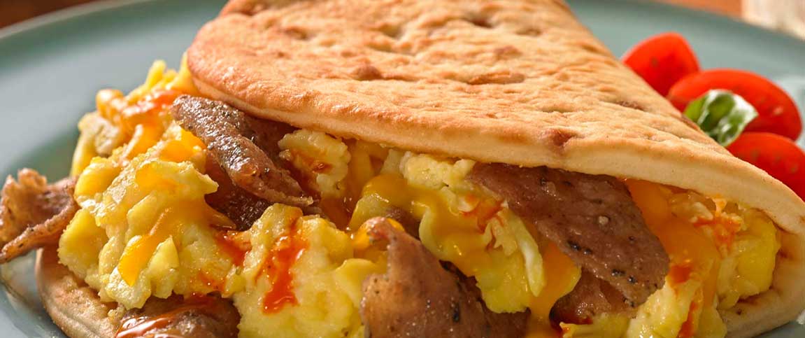 Egg and Gyro Slice Sandwich
