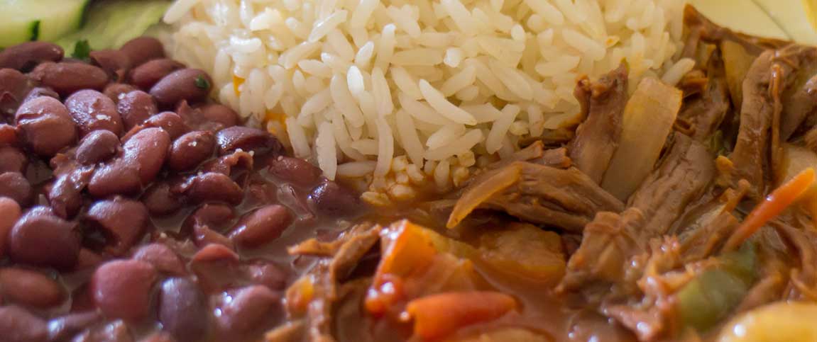 Rice, Beans, and Meat Plate