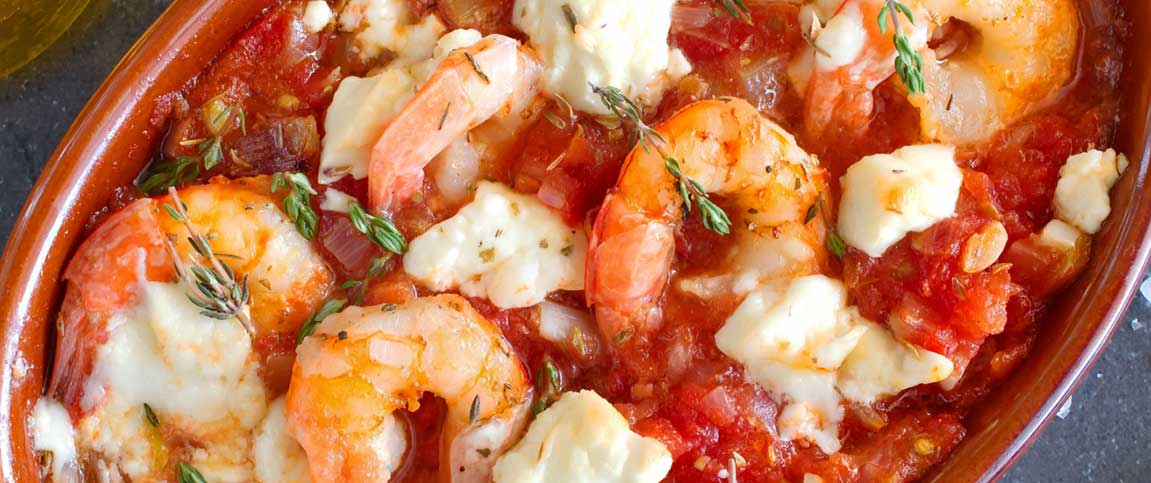 Shrimp and Feta Cheese Dish