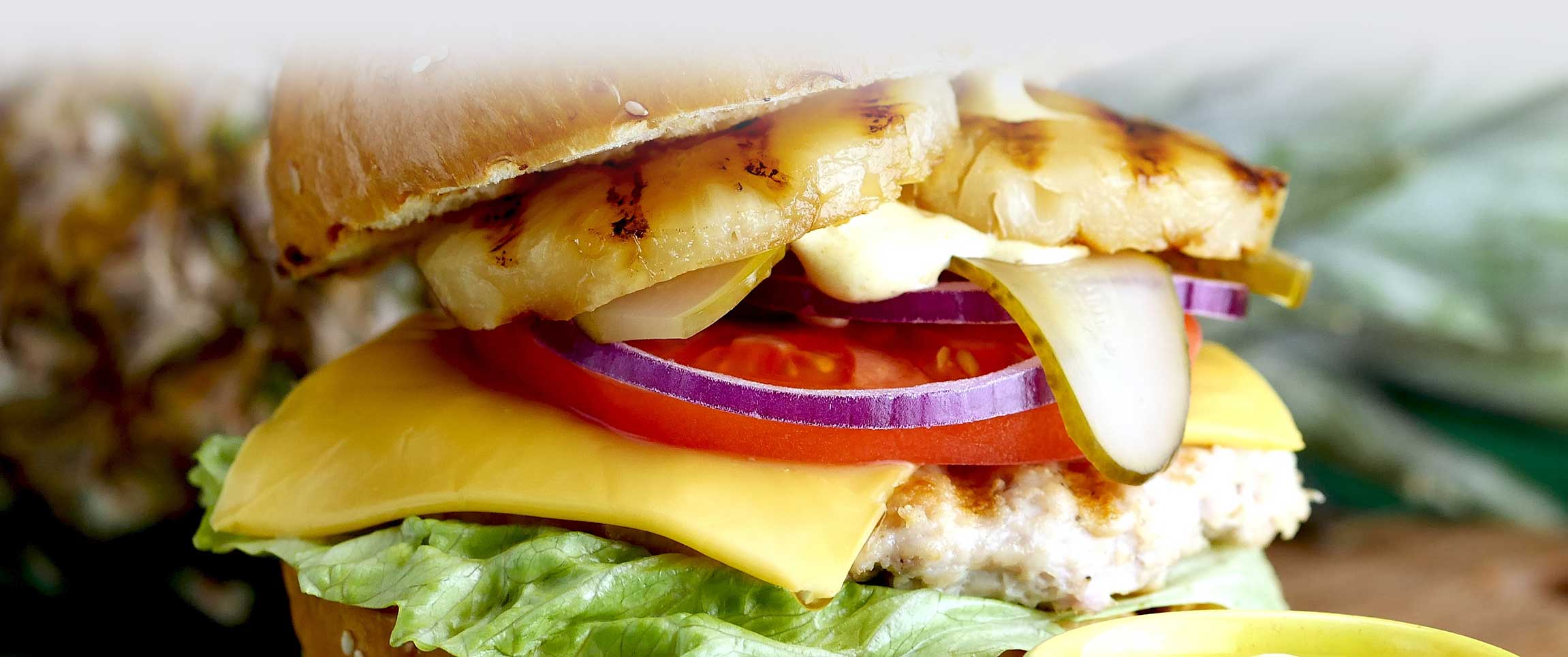 Turkey Burger with a Pineapple Slice