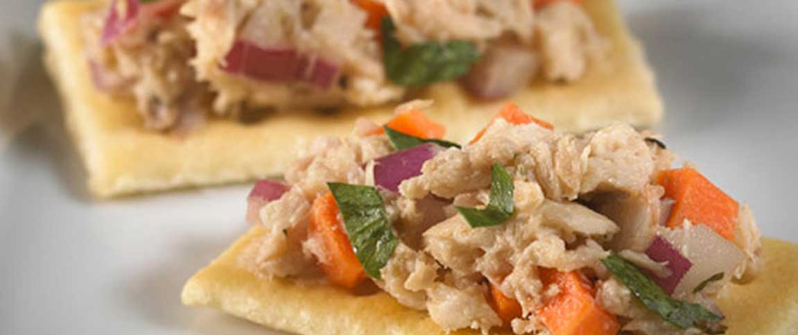 Tuna Salad over Salad Wafers