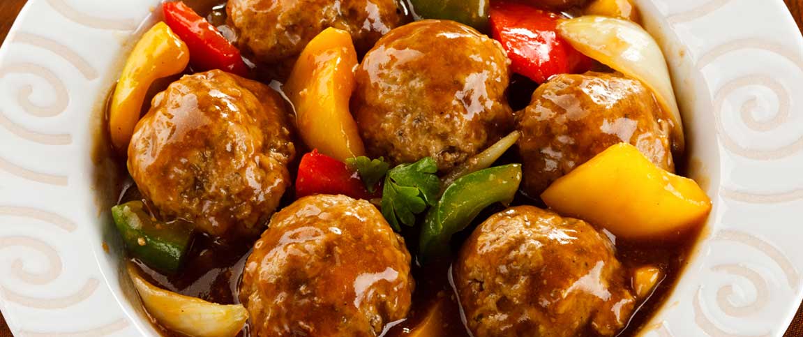 Marinated Pepper Meatballs and Vegetables