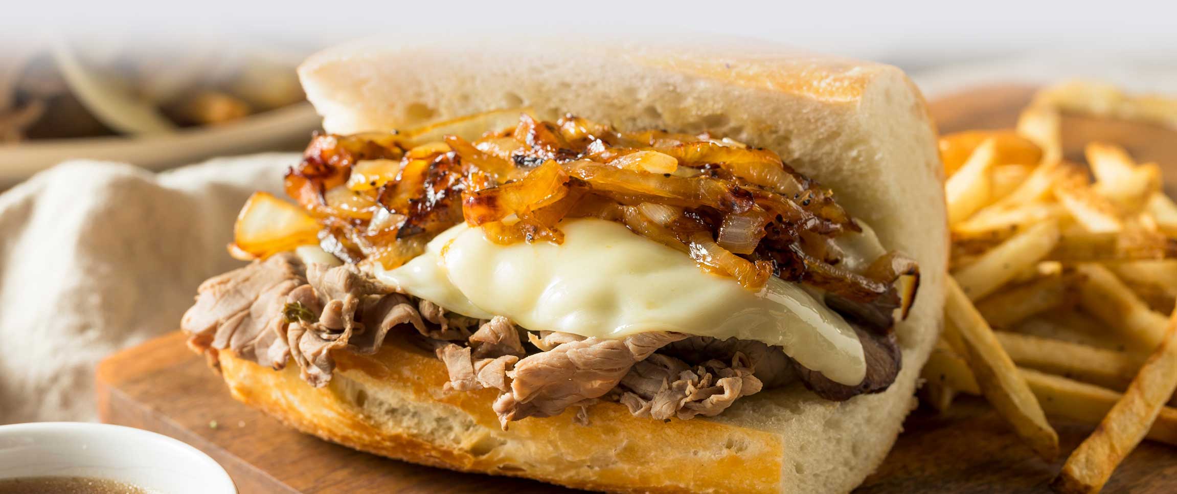 Classic French Dip with West Creek Crispy Onions