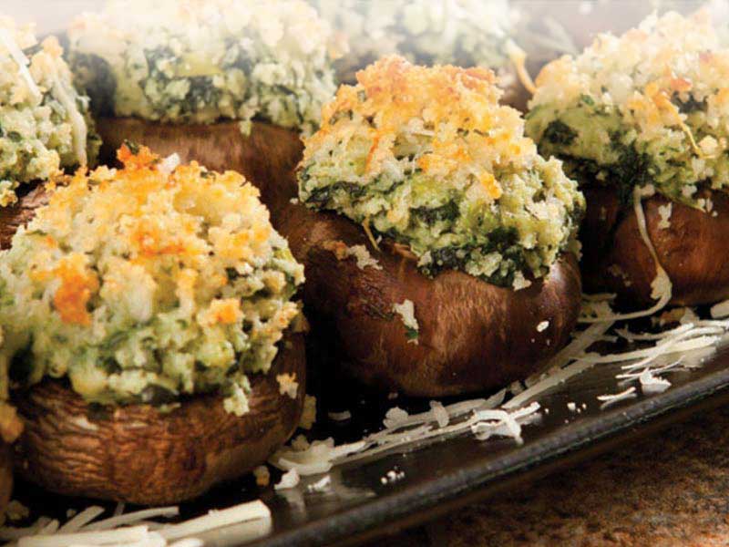 Spinach Artichoke Stuffed Portobello Mushrooms